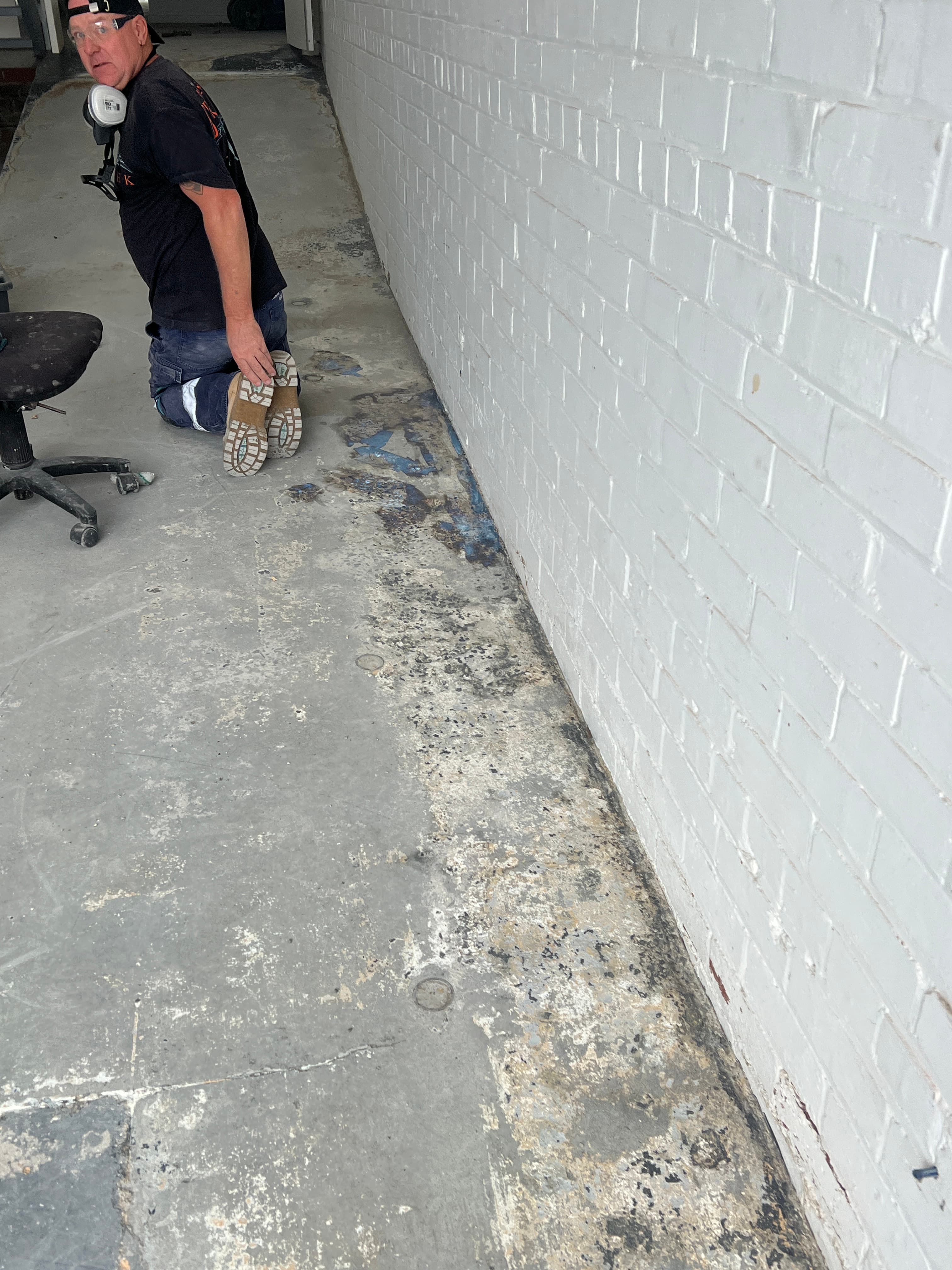 Bare concrete garage floor before epoxy coating - Geelong